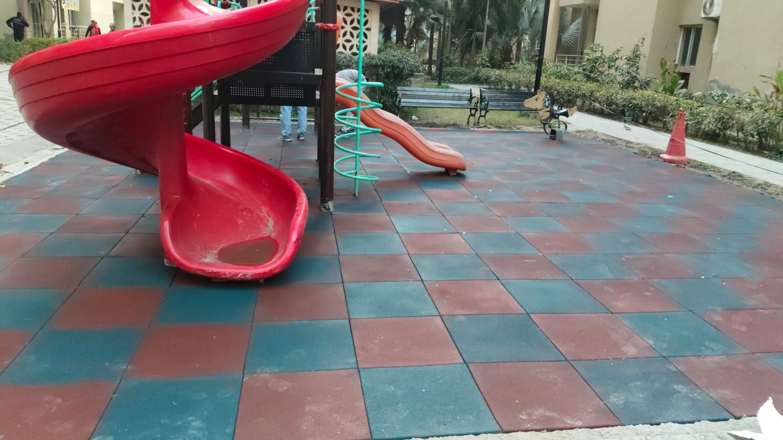 High impact interlocking gym mat installation